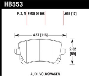 Audi S4 Brake Pads - Rear - Hawk Performance - HPS Street - `04-`08 Audi S4 Brake Pads - Rear - Hawk Performance - HPS Street - `04-`08